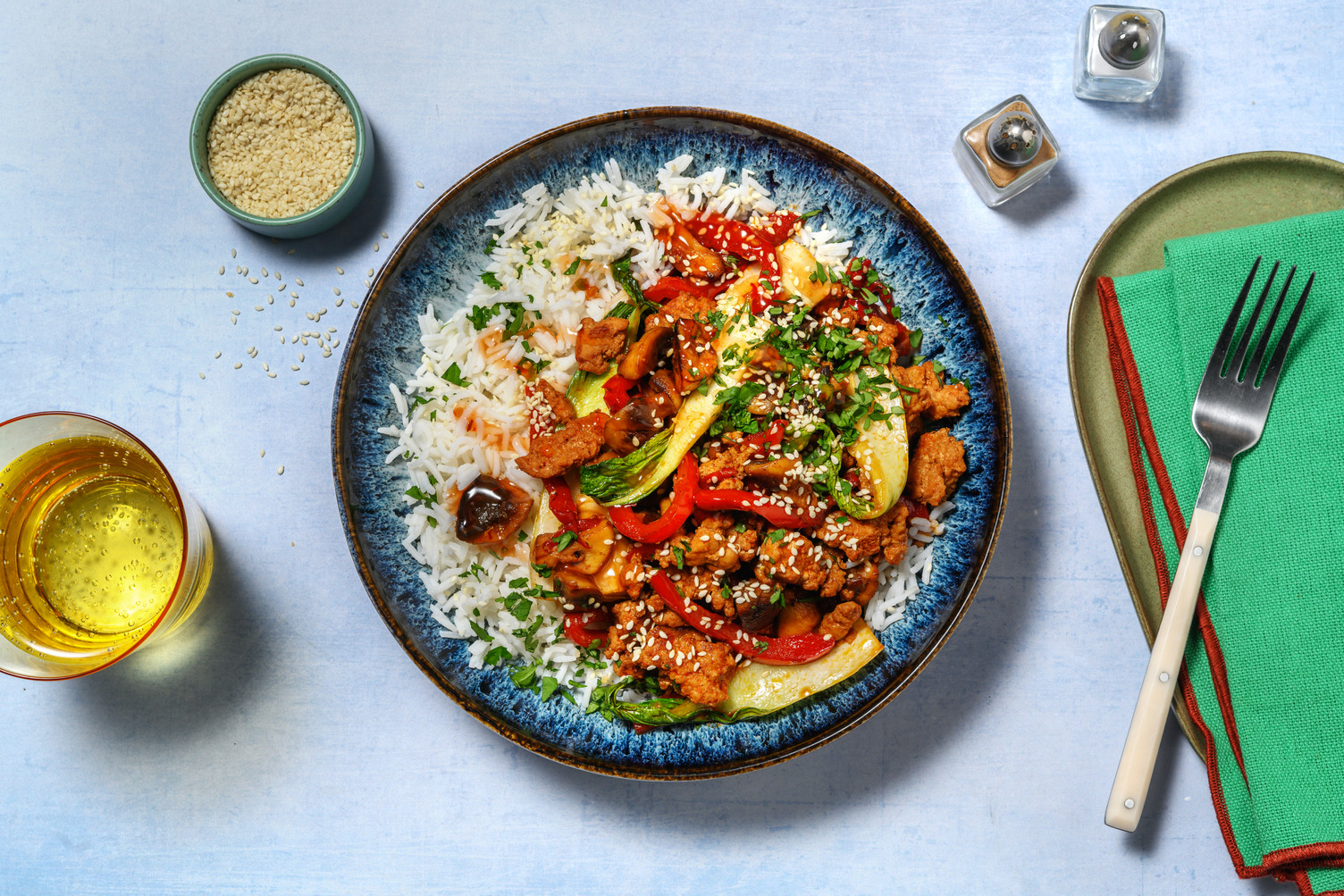 Fiery Sesame Beef Bowls