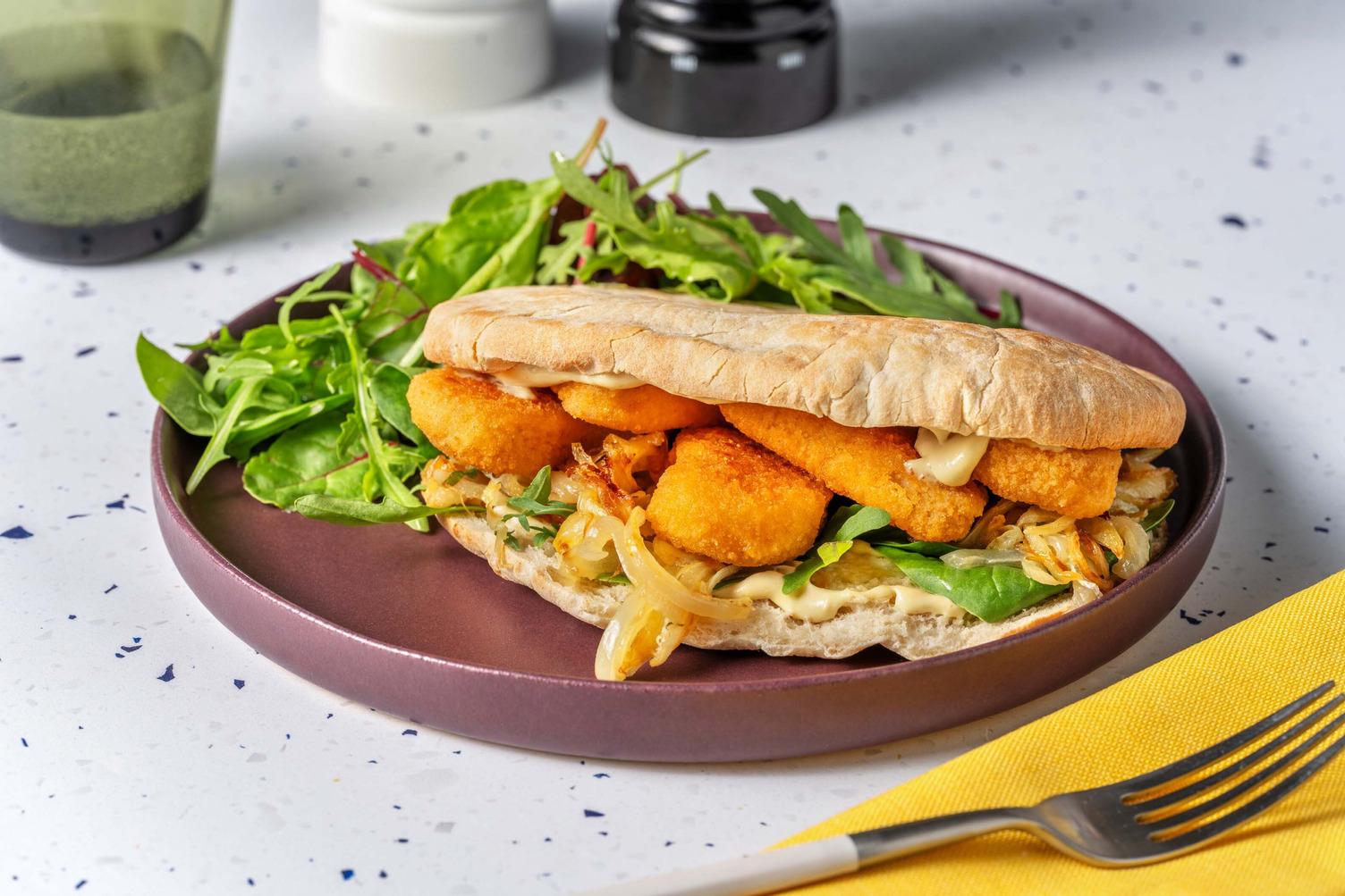 Veggie sandwich - nugget di riso e cipolle