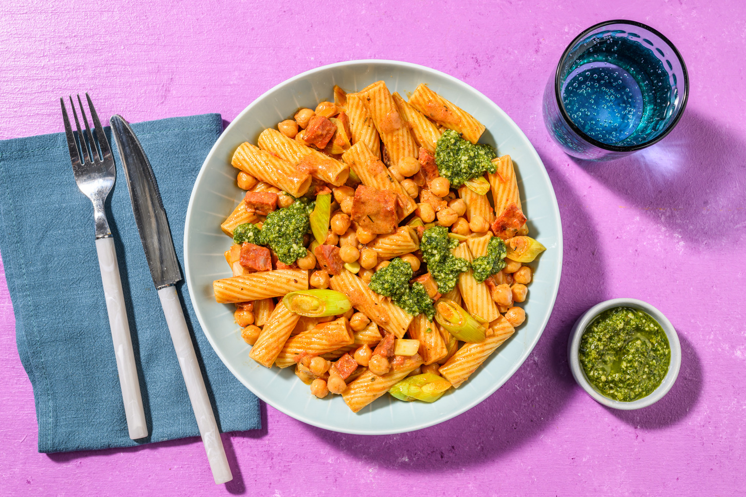 Cajun Chorizo and Chickpea Pasta