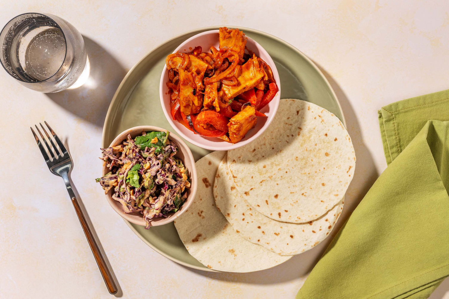 Wraps met vegetarische kipstukjes