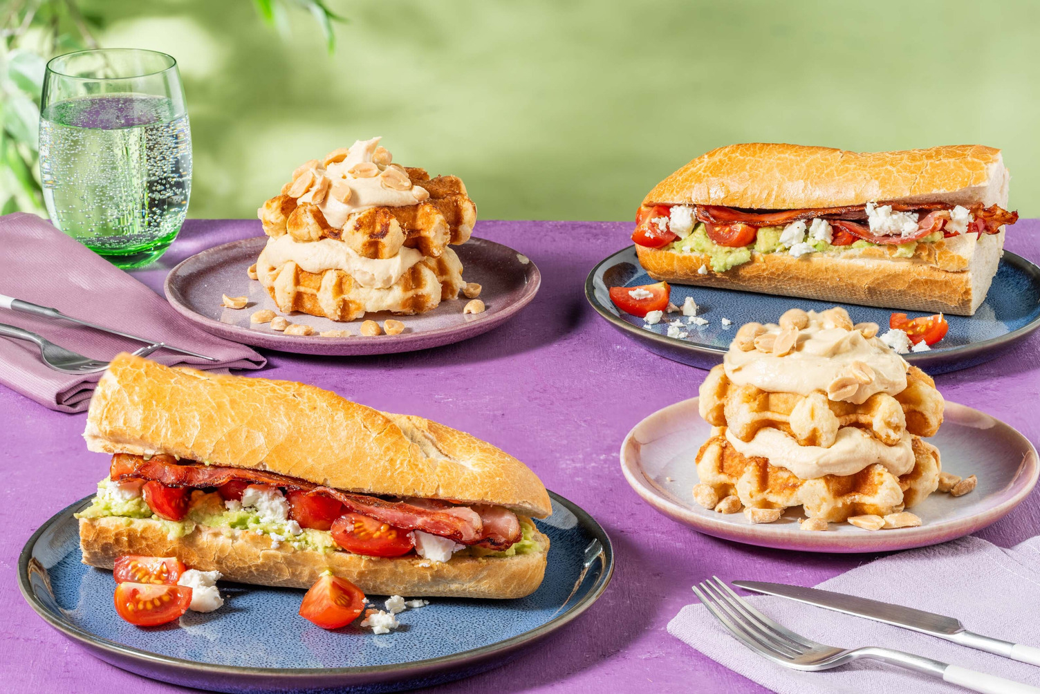 2 Course Brunch | Bacon, Greek Style Cheese & Avo Baguette