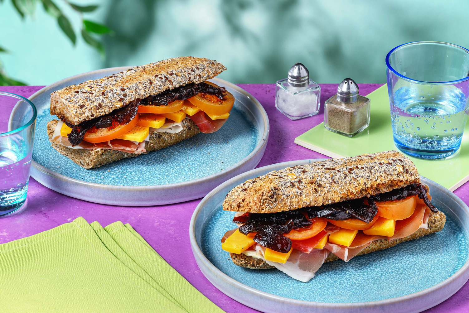 Smoked Ham & Red Leicester Multigrain Baguette