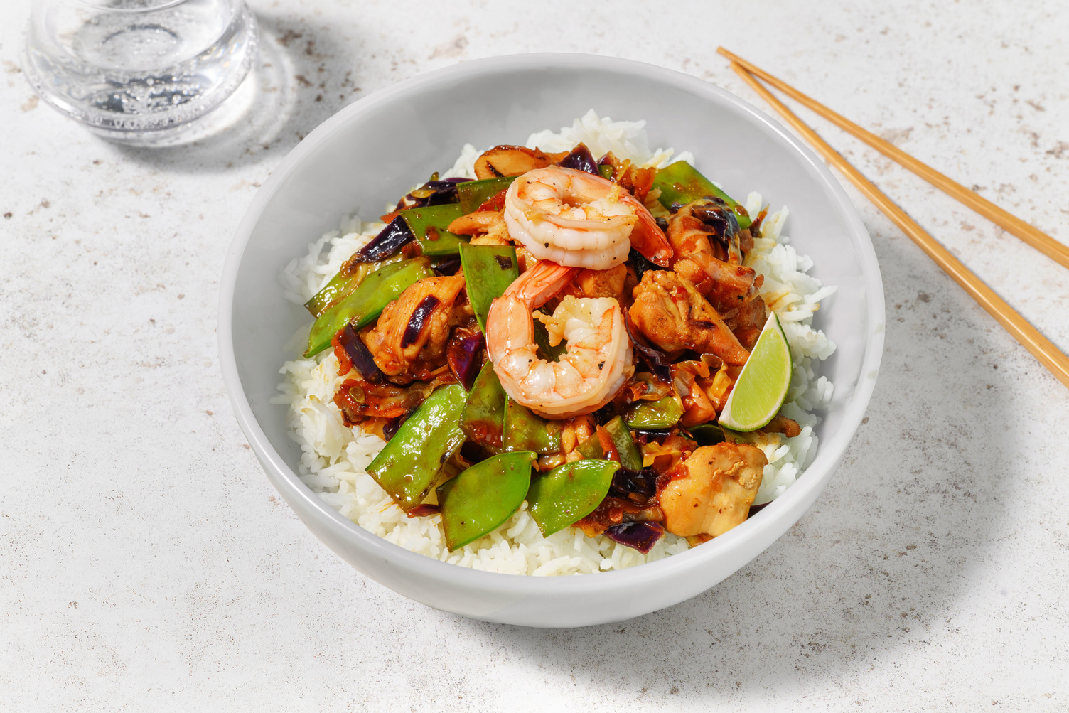 Sambal Teriyaki Chicken and Prawn Stir-Fry