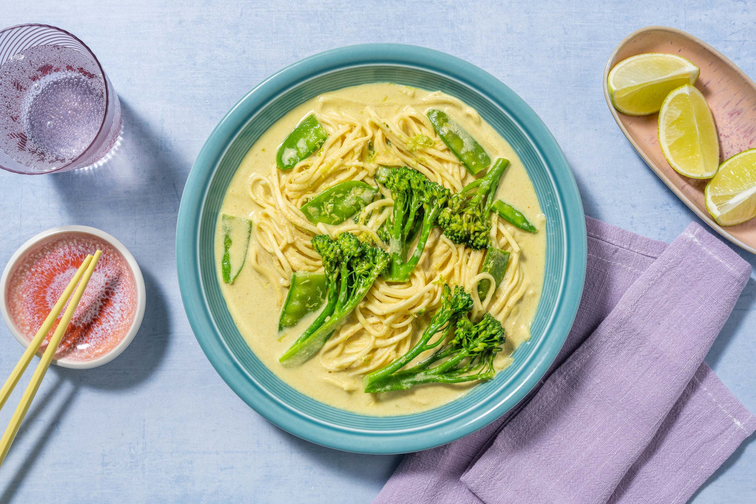 Yellow Thai Style Veggie Noodle Soup