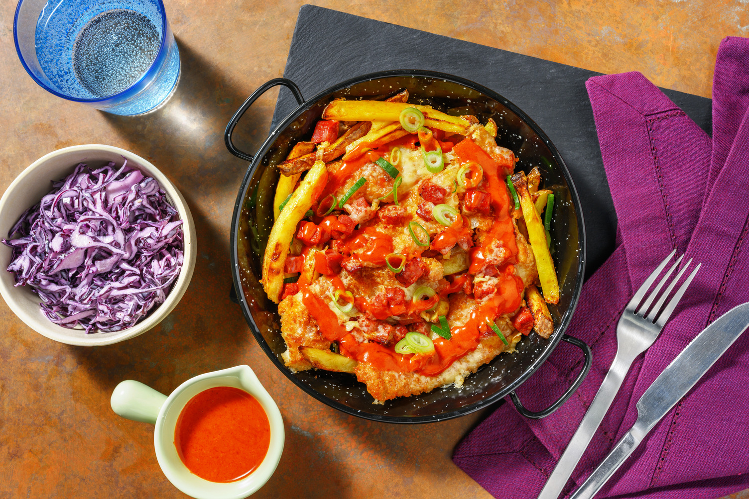Gochujang Chicken and Chorizo Fries