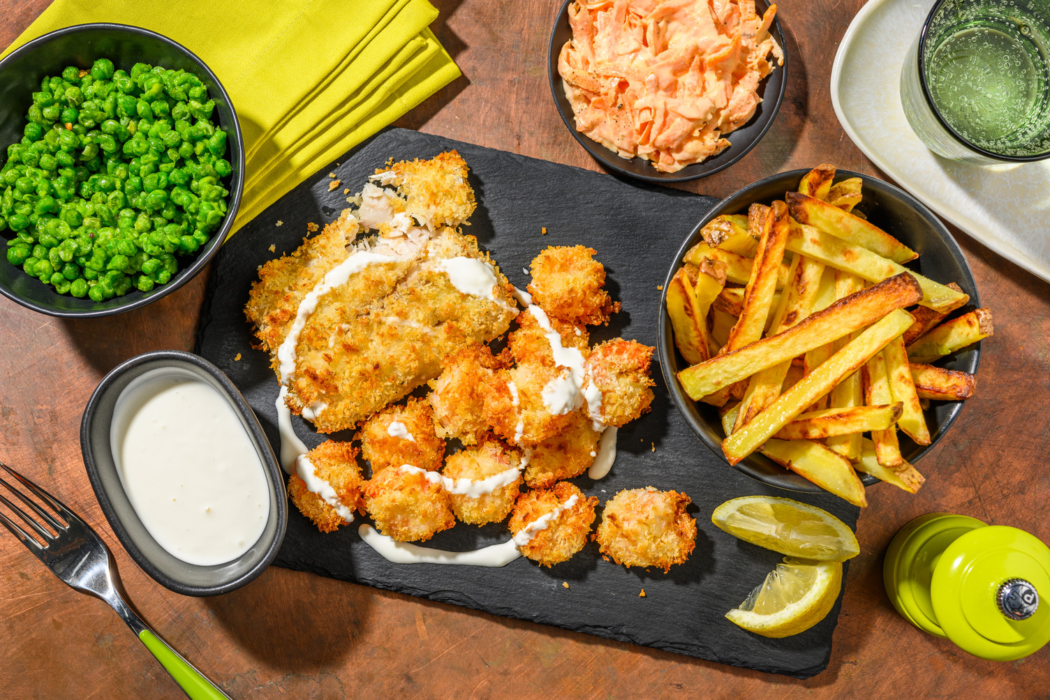 Panko Crusted Prawns and Hake
