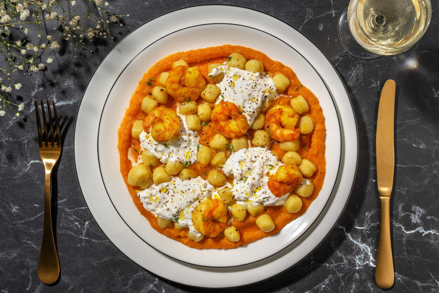 Gnocchetti alle mazzancolle e burrata 