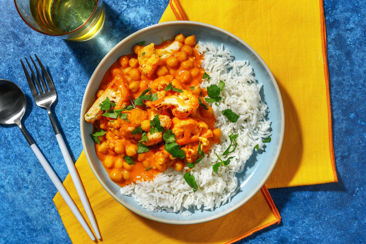 Roasted Cauliflower and Chickpea Red Thai Style Curry
