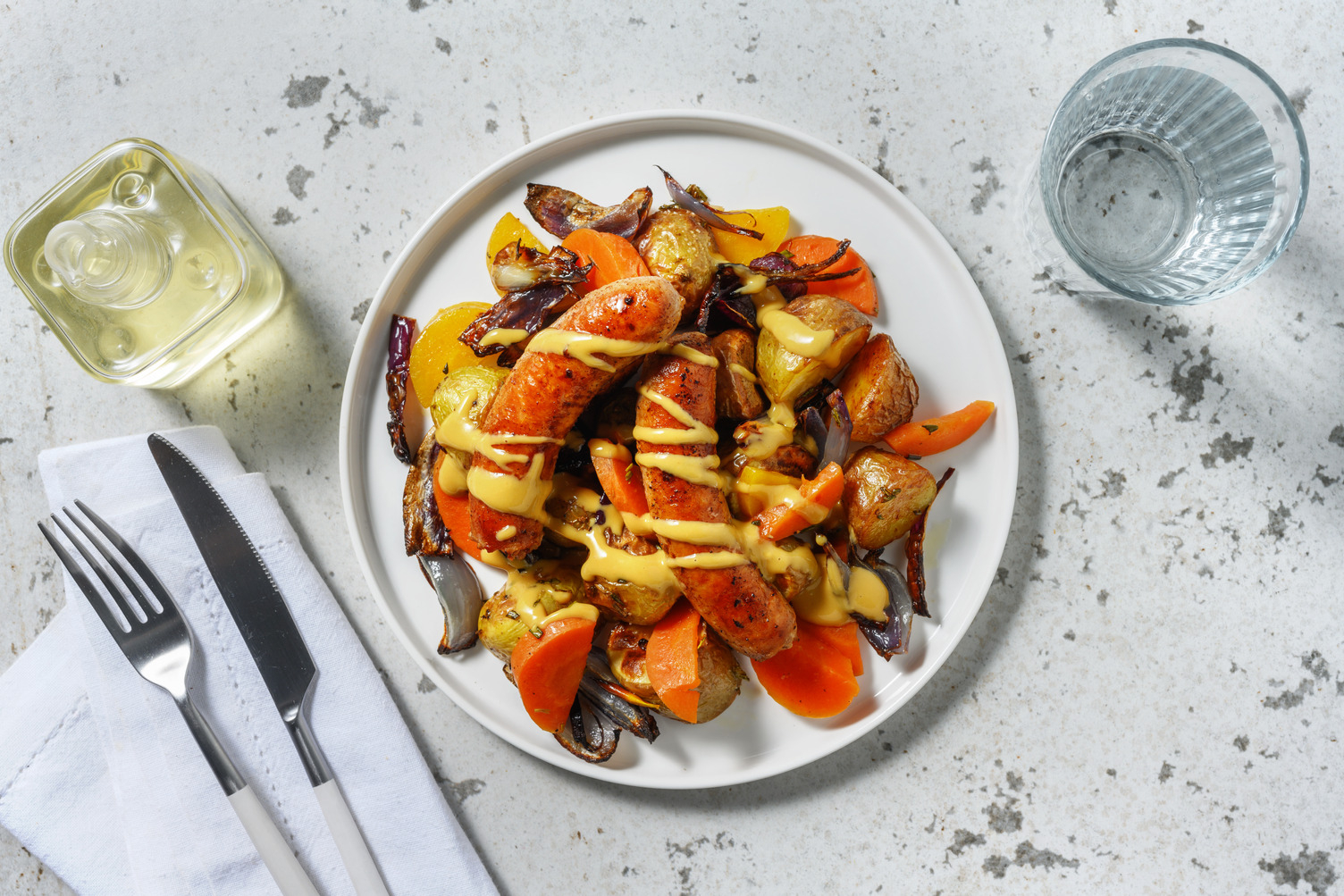 Pork Sausages in Honey-Mustard Dressing