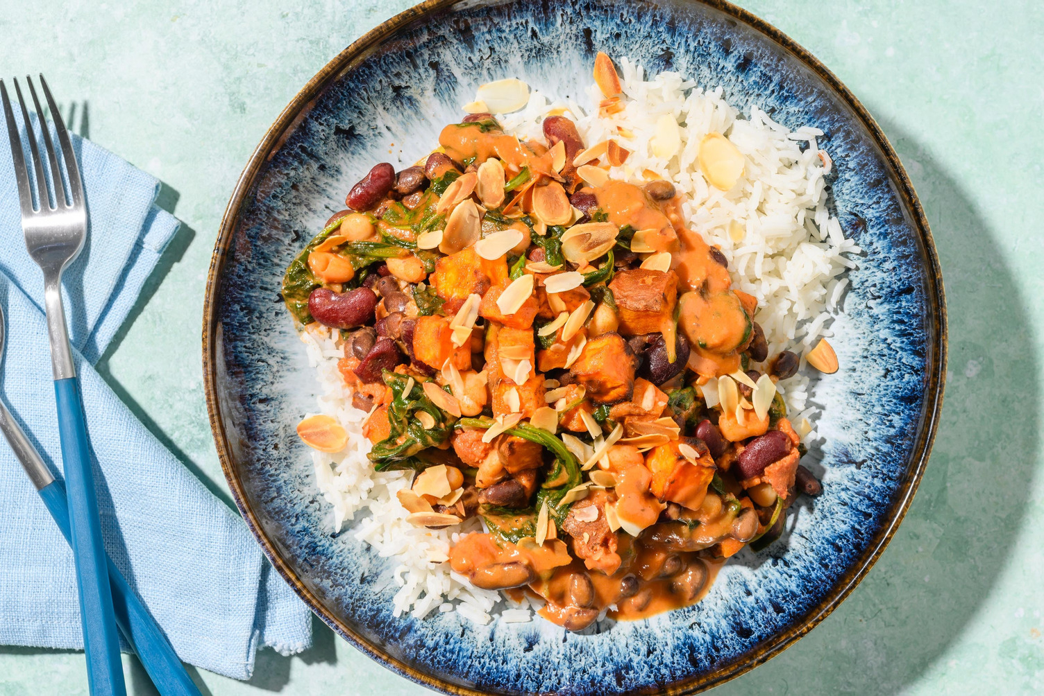 Warming Veggie 'Nduja Sweet Potato Rice Bowl