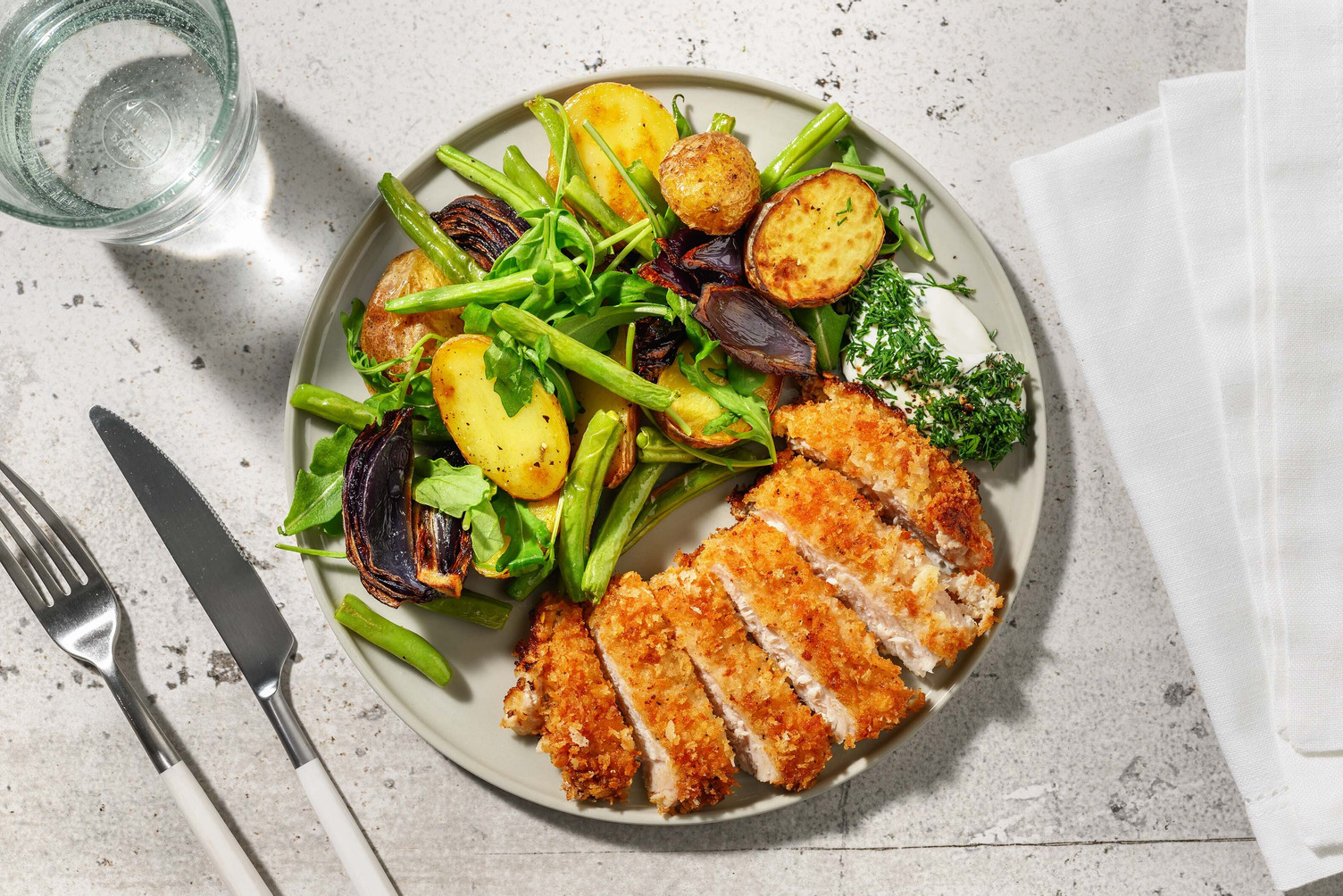 Breaded lemon pepper pork