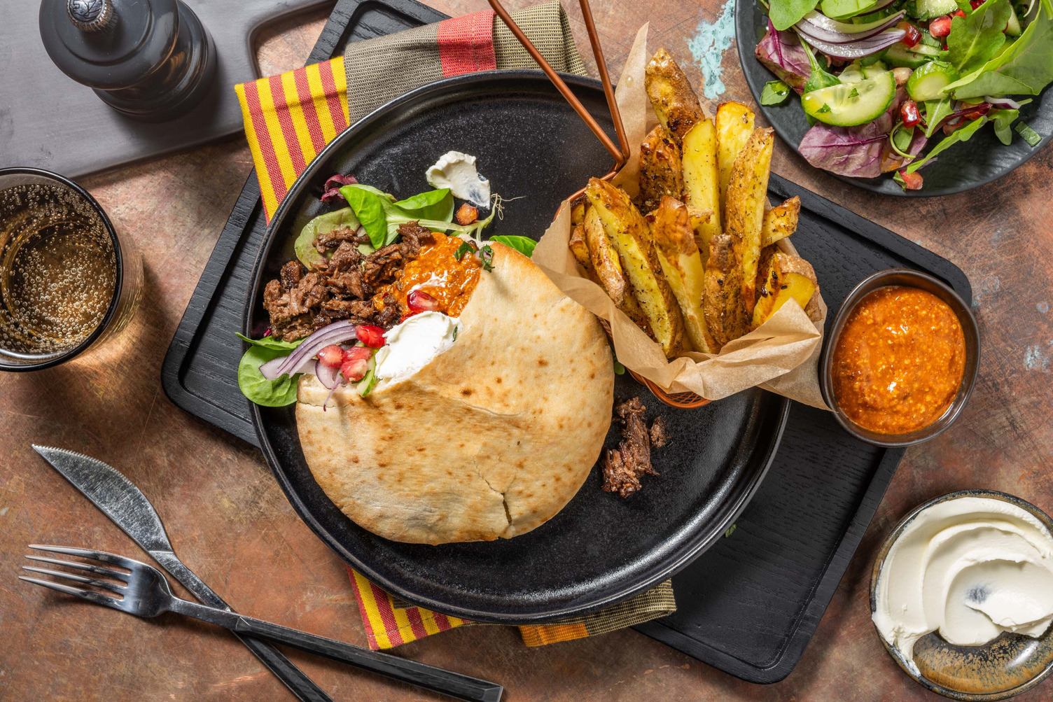 Krydret pulled pork-pita