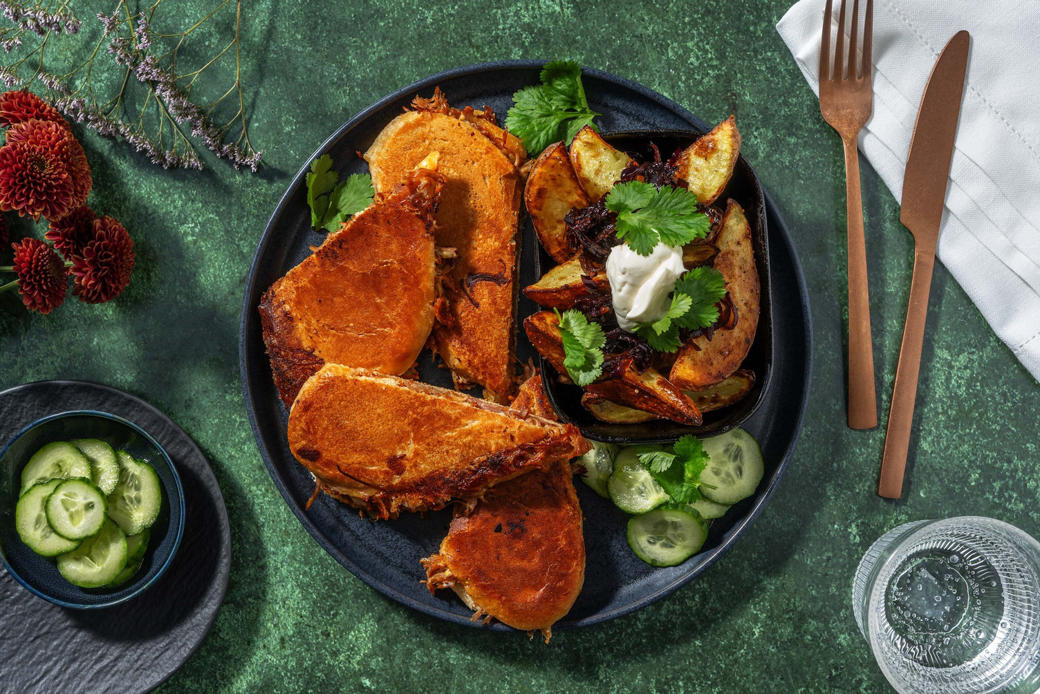 Stegt cubansk pulled pork-sandwich