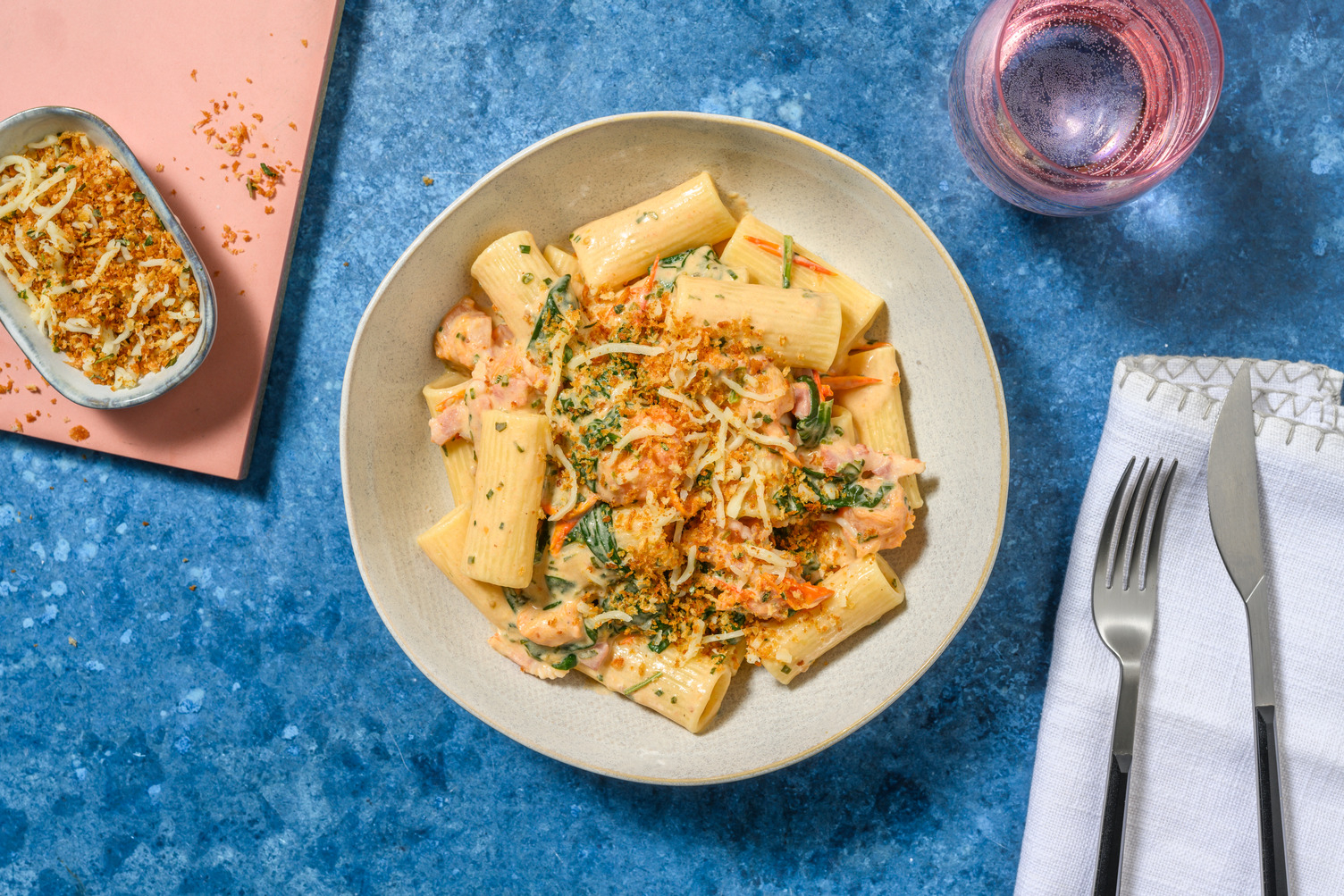 Creamy Bacon Pasta with Prawns