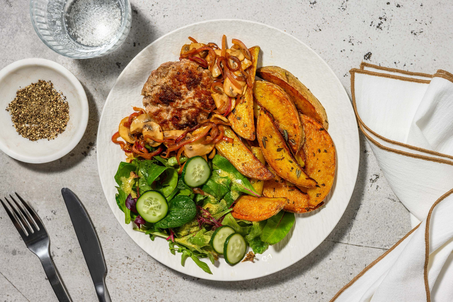 Burger de bœuf et champignons