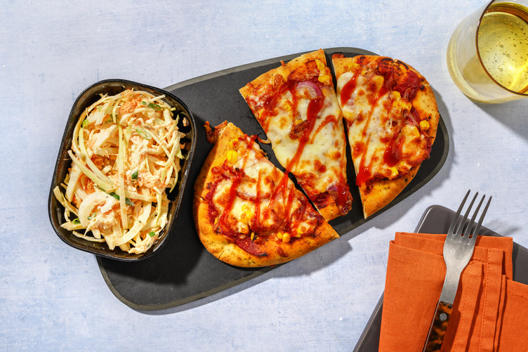 BBQ Sweetcorn Naanizza with Chicken