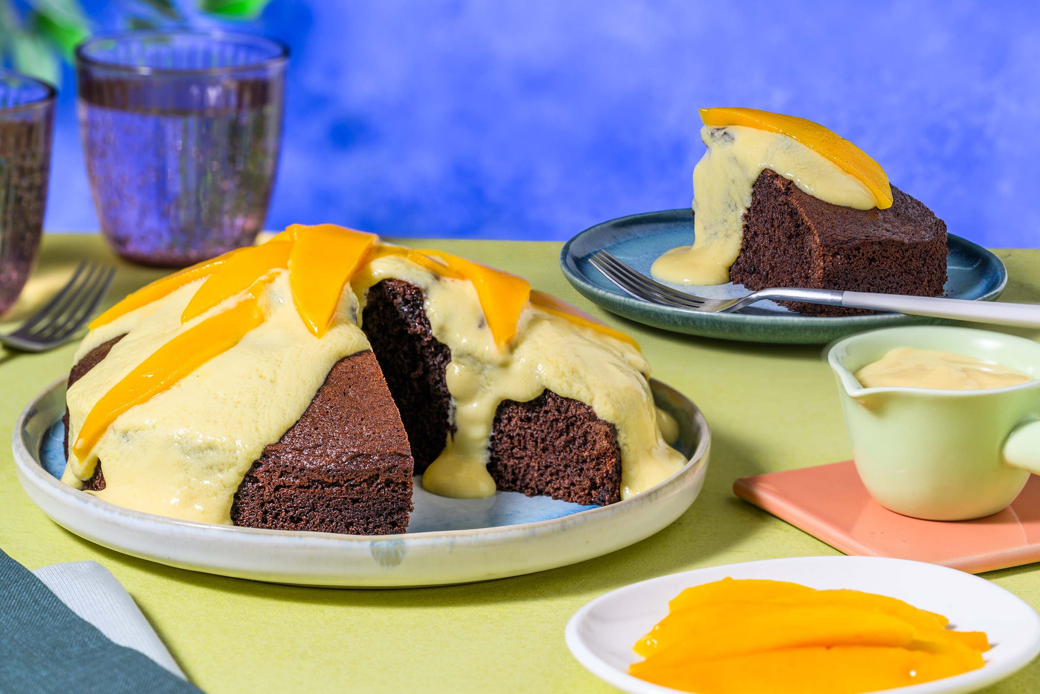 Torta al cioccolato e crema di mango