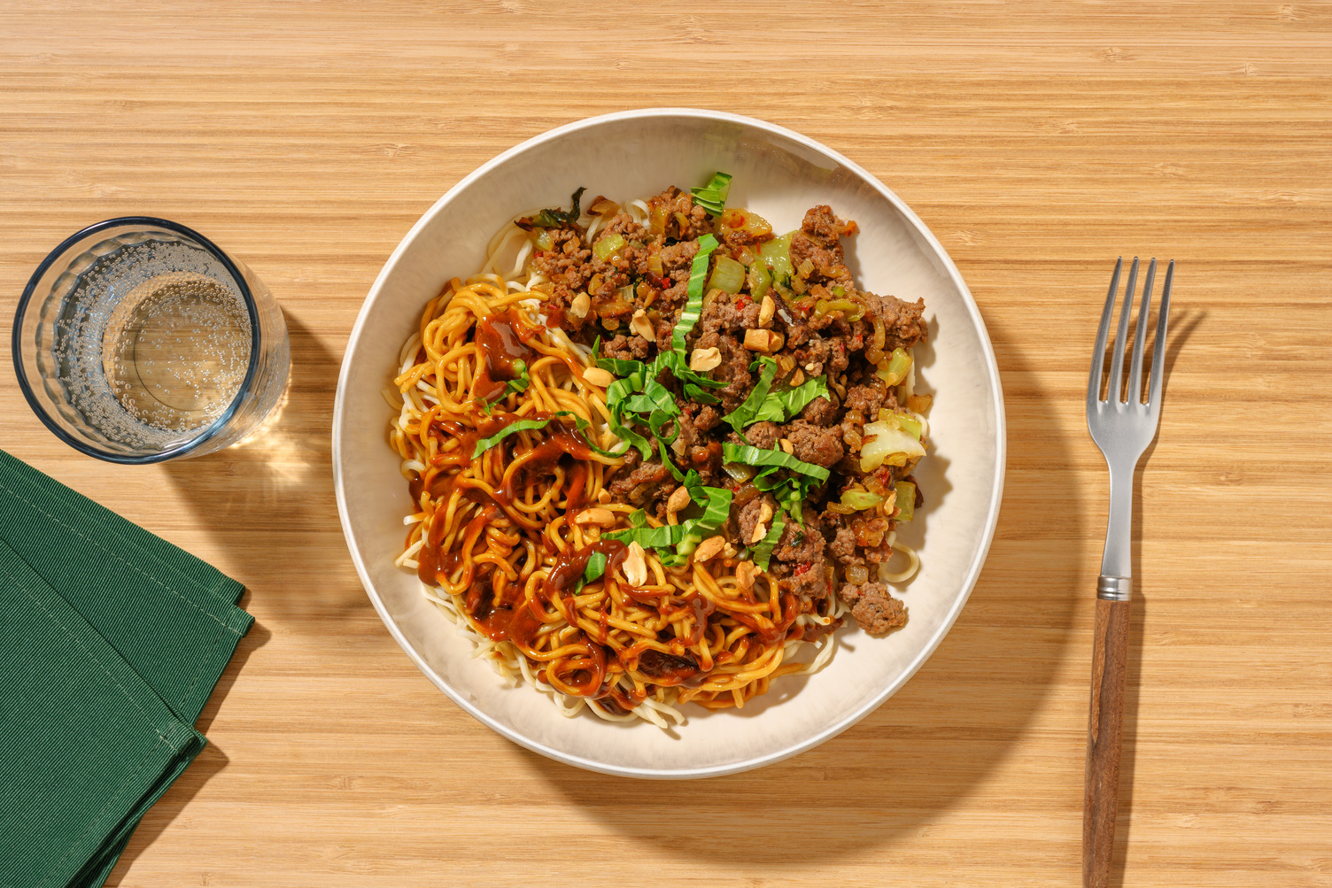 Nouilles au bœuf haché façon Dan Dan