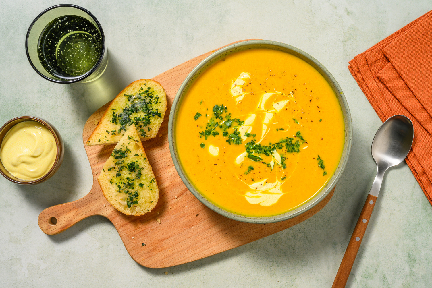 Velouté épicé patate douce, coco & curcuma