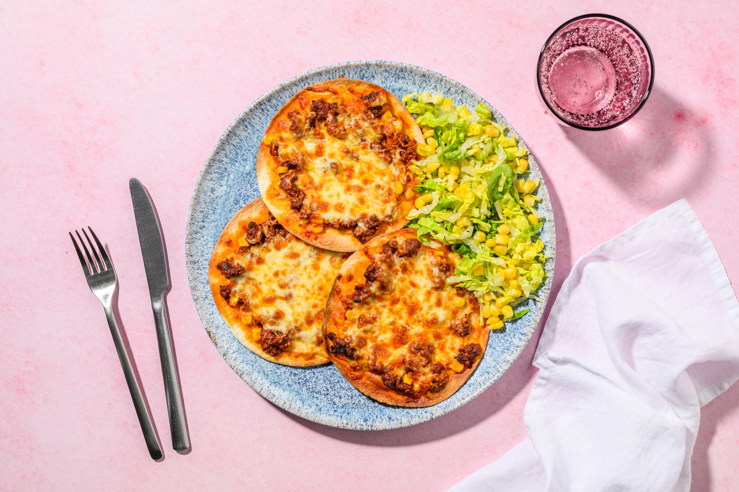 Tostadas tex-mex au bœuf & cheddar