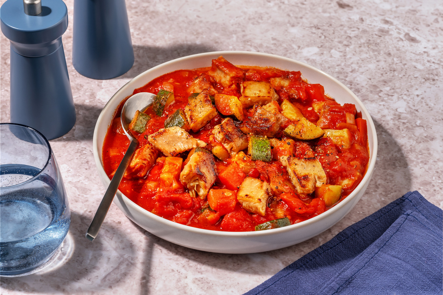 Heura con pisto manchego