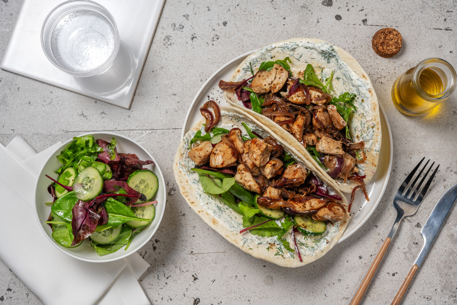 Wraps fraîcheur poulet façon souvlaki