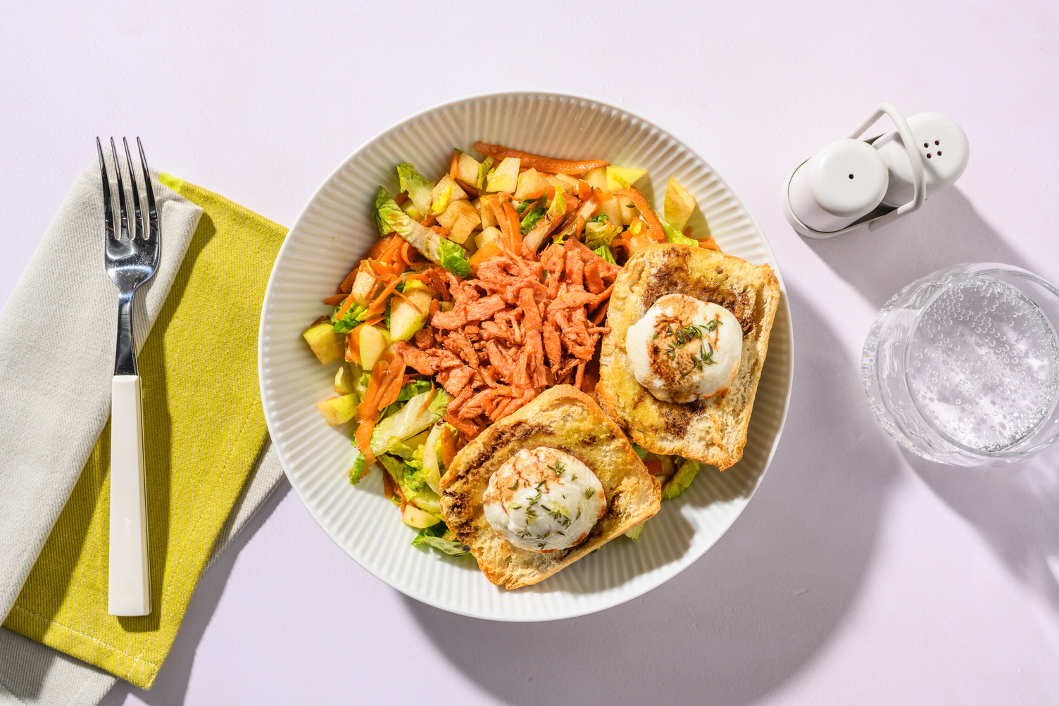 La Végé : salade chèvre chaud & lardons veggie