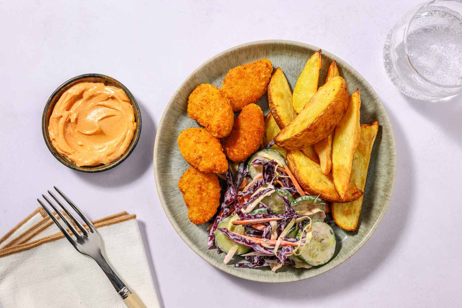 Le Végé : nuggets, potatoes & mayo paprika