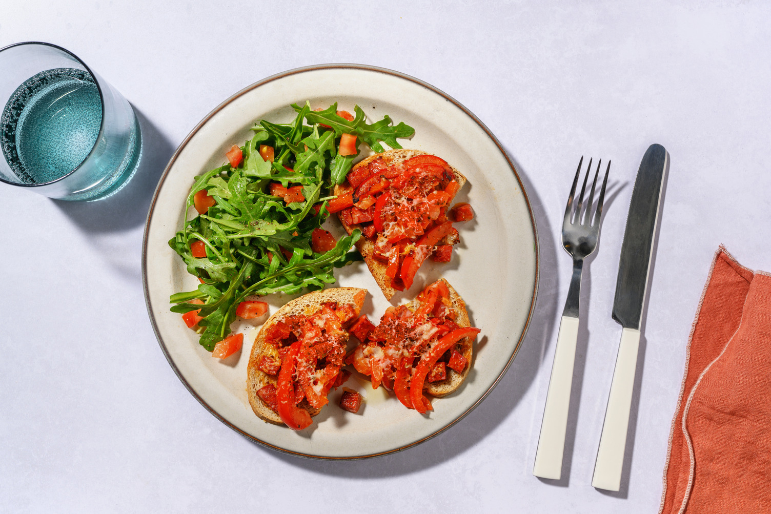 Bruschetta chorizo-poivron à l'espagnole