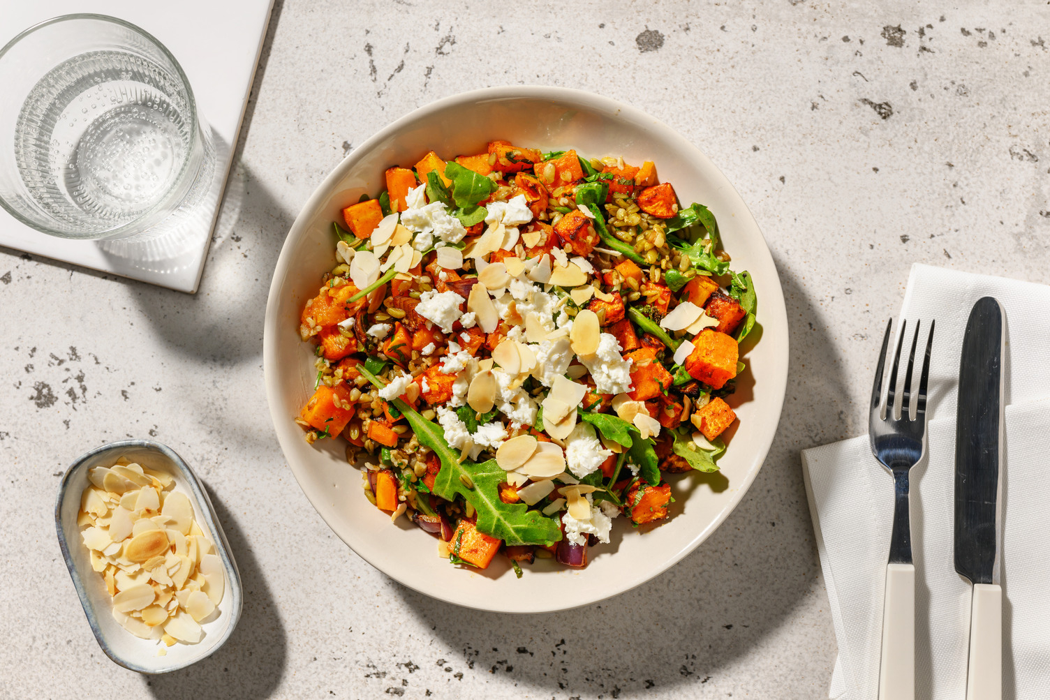 Bowl Oriental : freekeh & chèvre