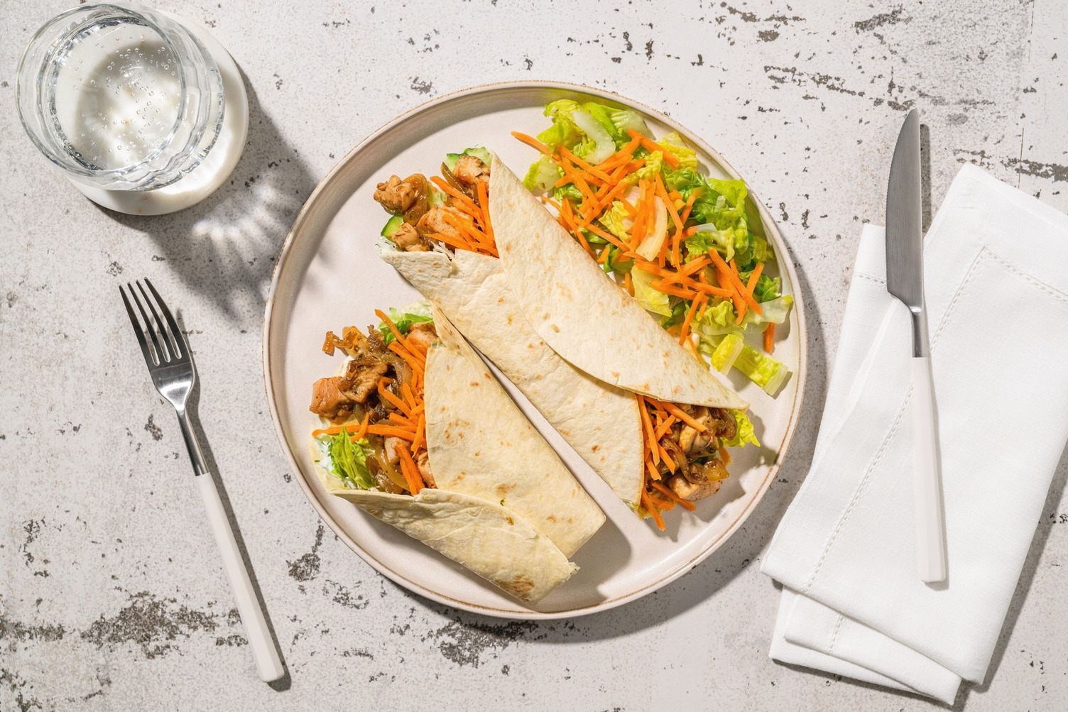 Wraps fraîcheur poulet façon souvlaki