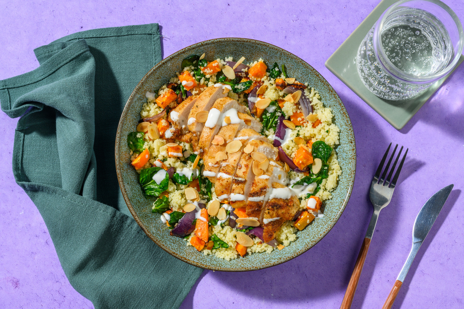 Poulet au miel & semoule à la marocaine