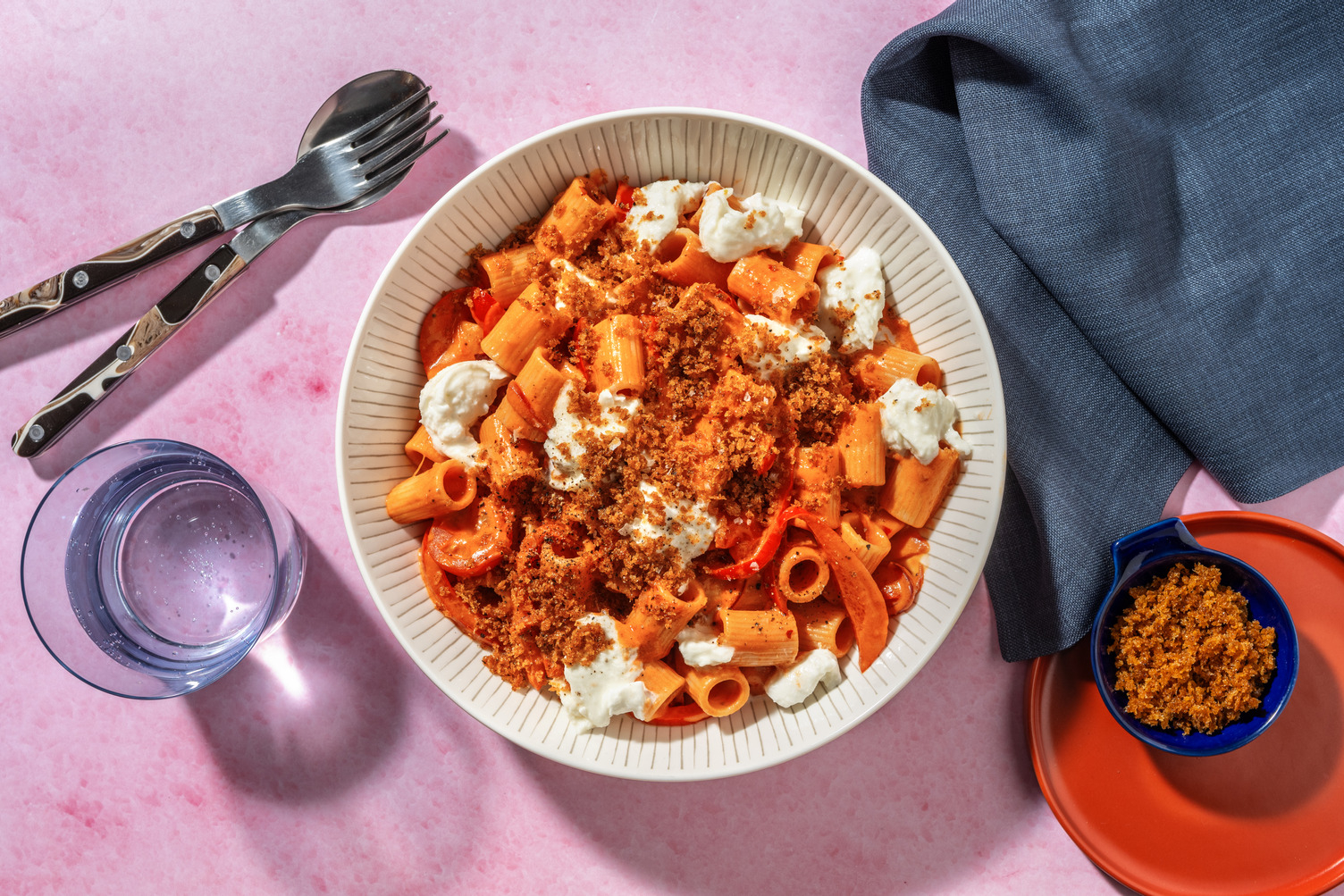 Speedy Pepper and Harissa Rigatoni with Prawns
