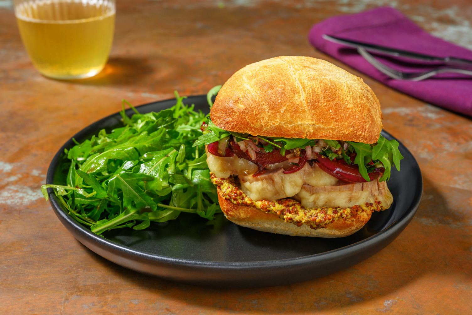 Chapata de solomillo de cerdo con chimichurri