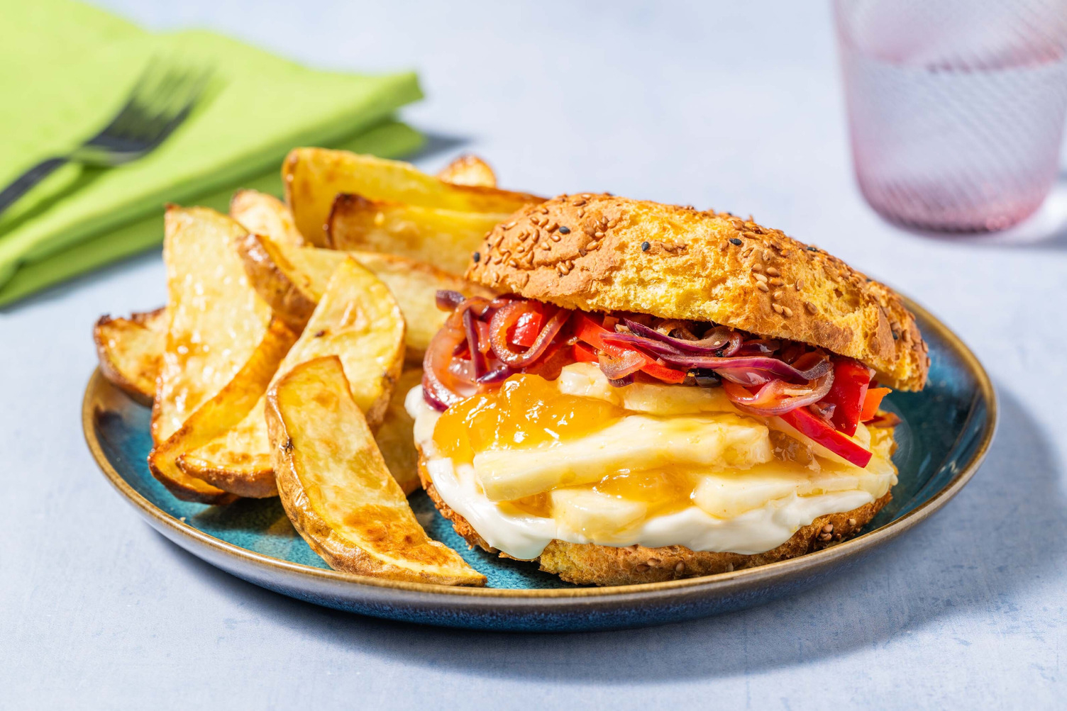 Broodje mangochutney-glazed paneer