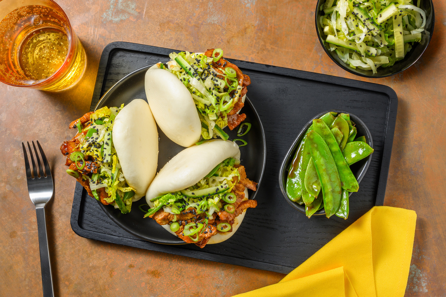 Baos de cerdo en salsa asiática dulce