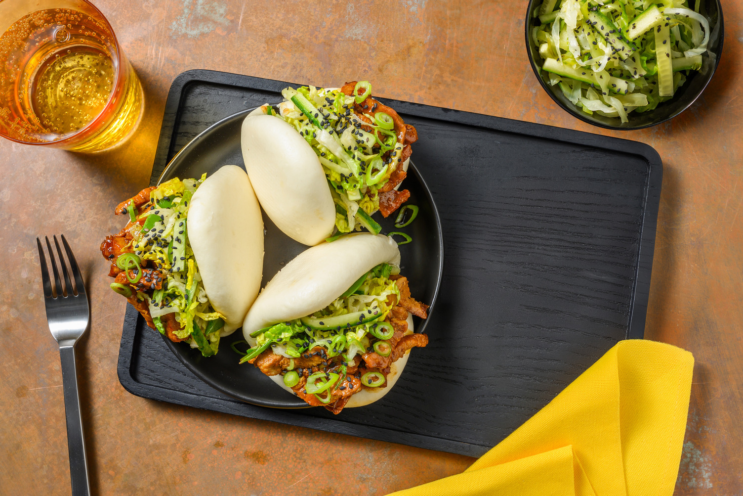 Baos de cerdo en salsa asiática dulce