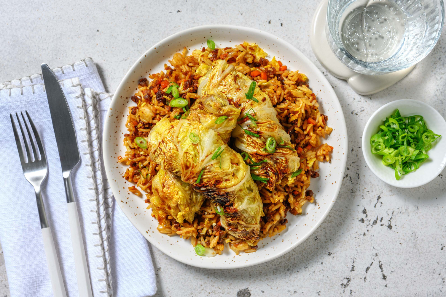 Aziatische koolrolletjes met vegetarisch gehakt