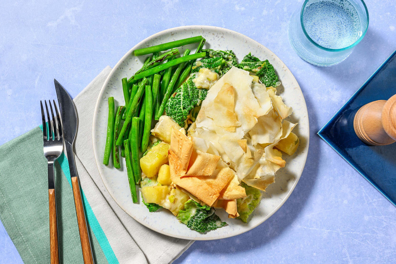 Leek and Potato Filo Scrunch Pie