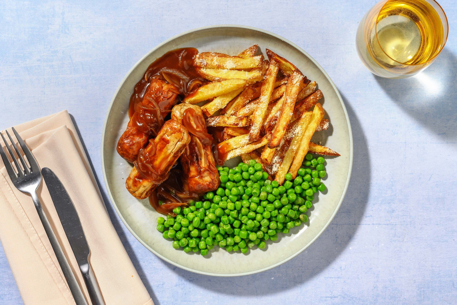 Veggie Sausages and Homemade Onion Gravy