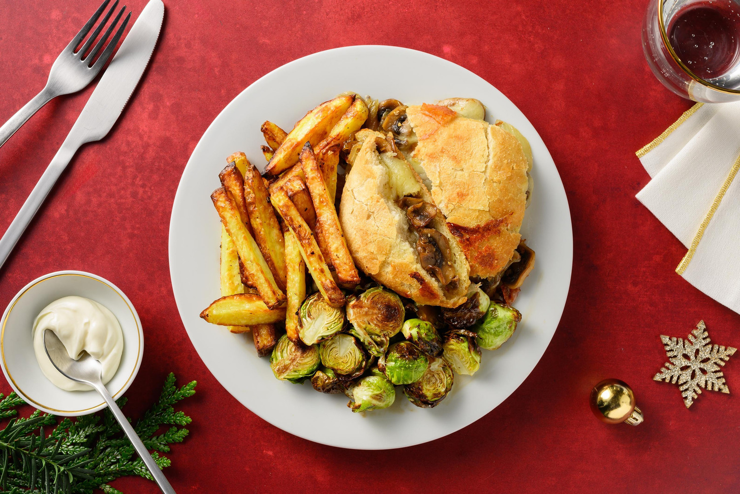Caramelised Onion & Mushroom Pan-Fried Cheese Toastie