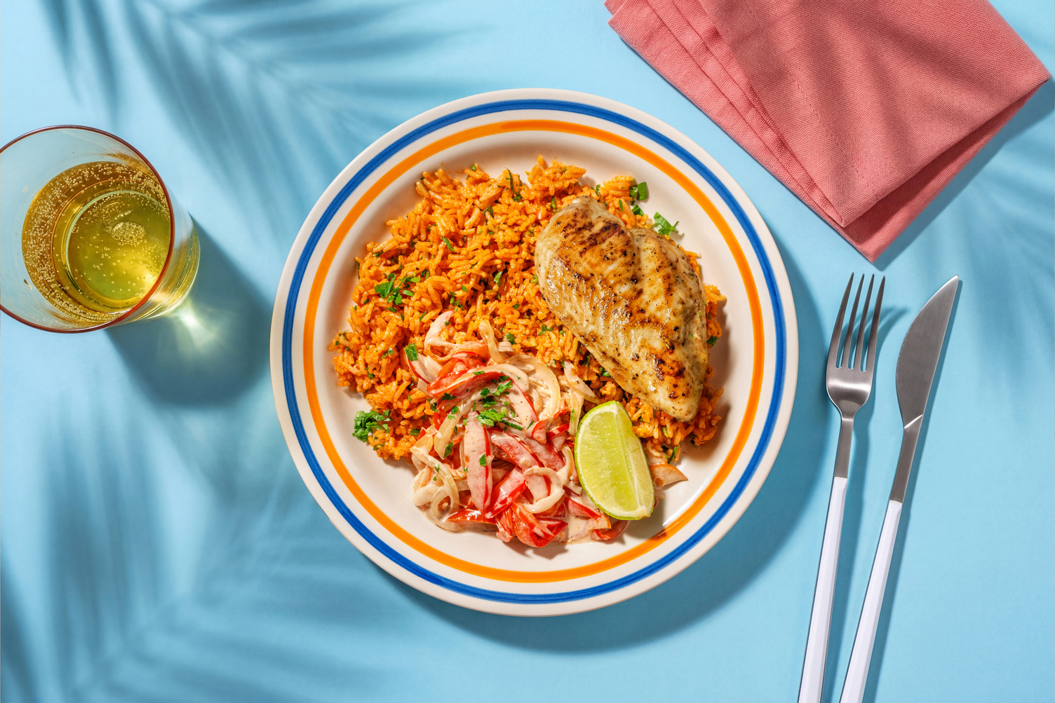 Poulet à la jamaïcaine, persil & riz pilaf