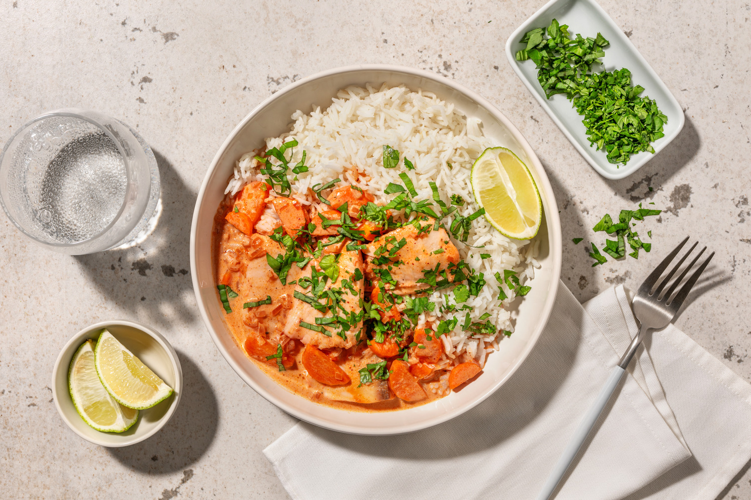 Curry rouge façon thaï au lieu & riz