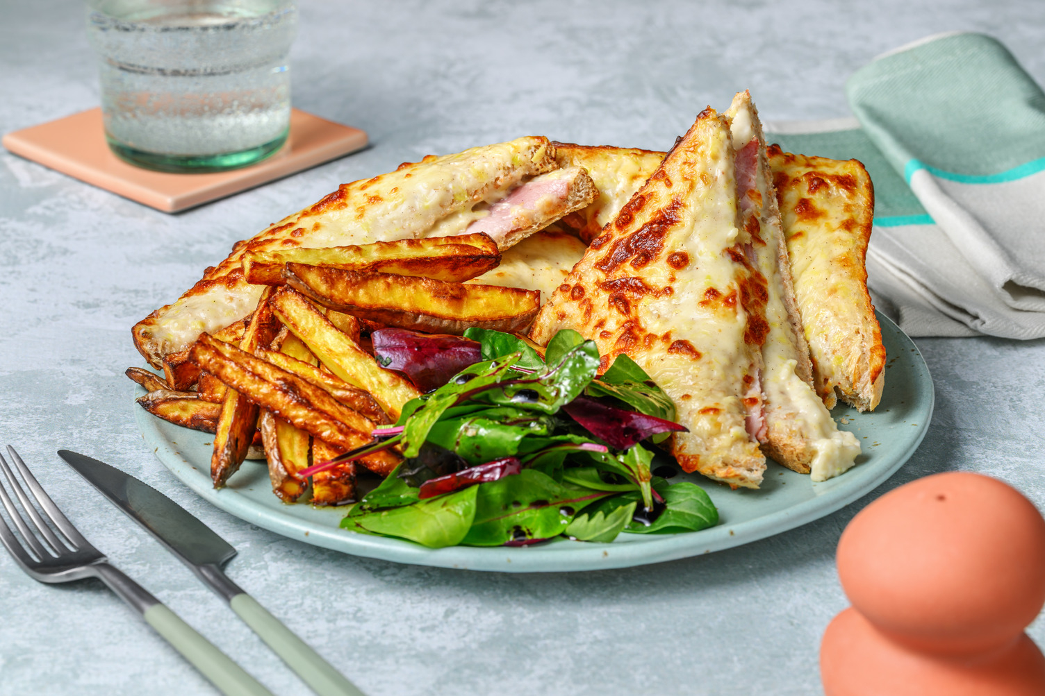 Croque jambon & béchamel-poireau façon bistrot