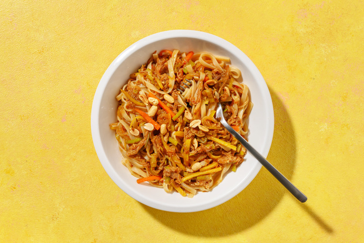 Nouilles de riz sauté au porc effiloché