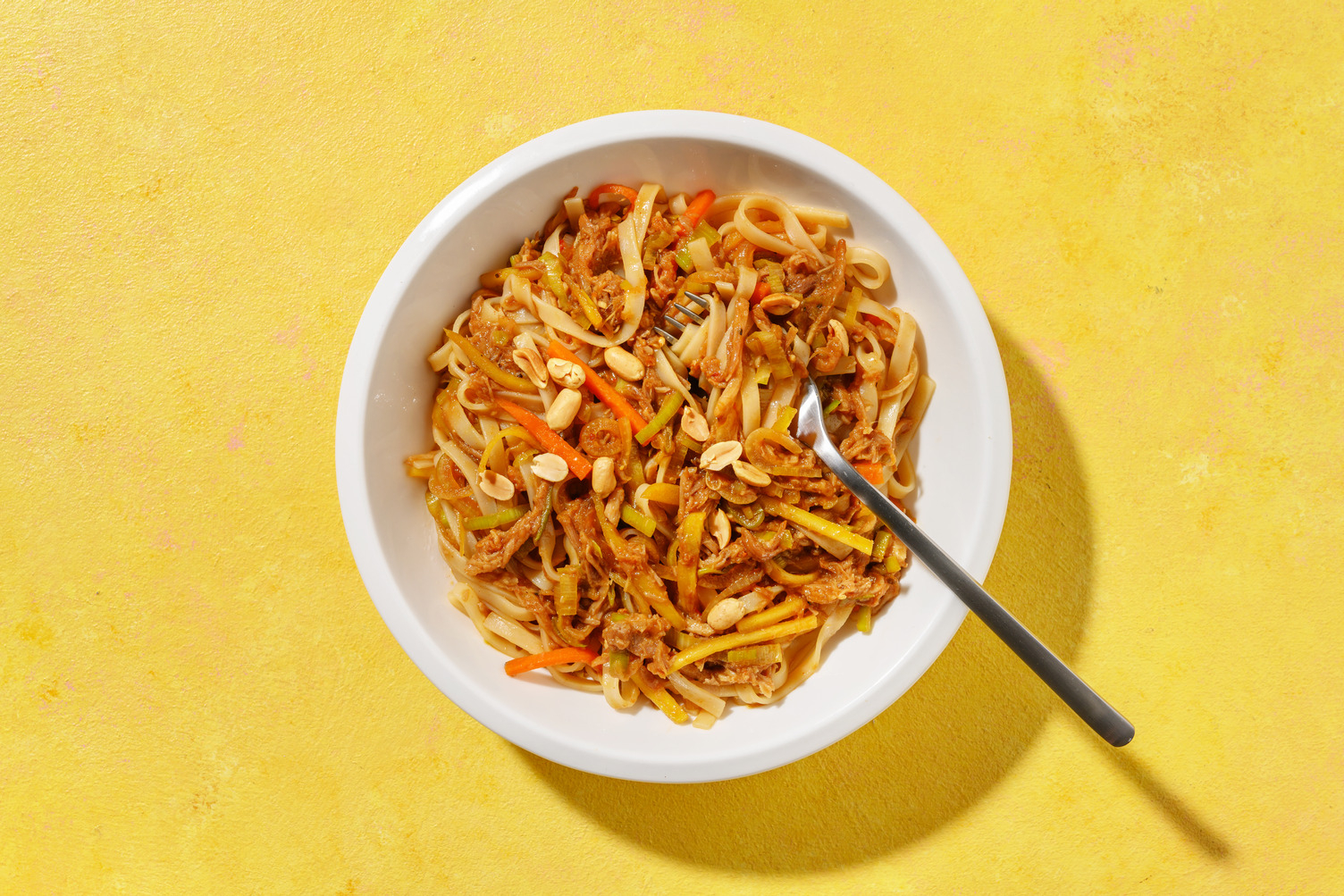 Nouilles express au porc effiloché