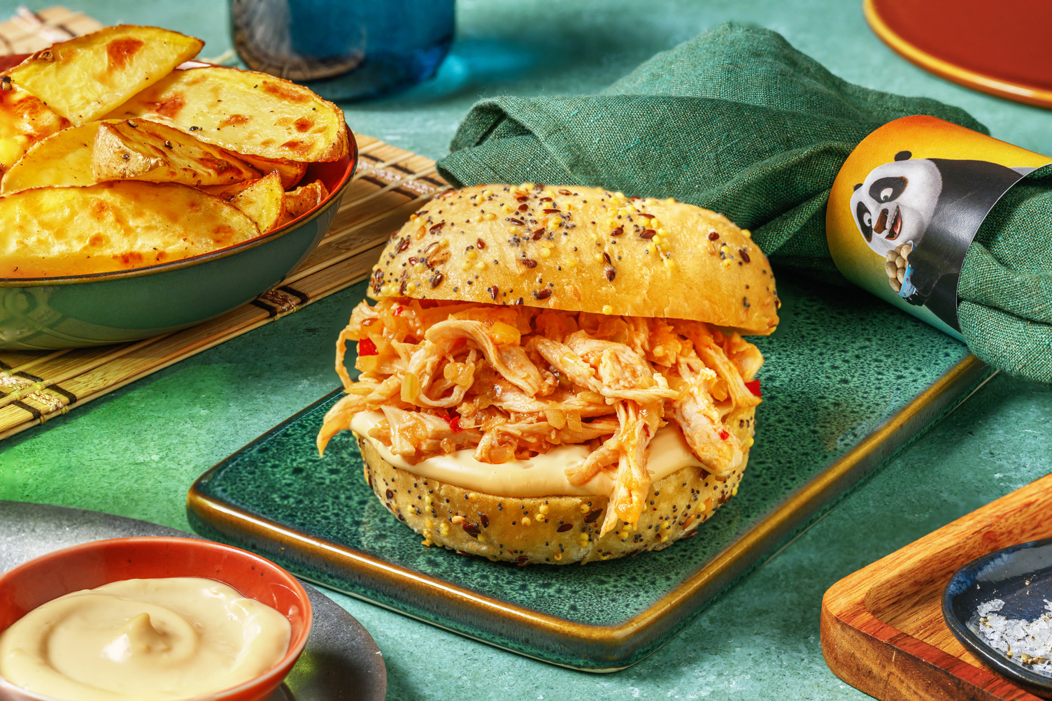 Le festin de Li : burger au poulet effiloché