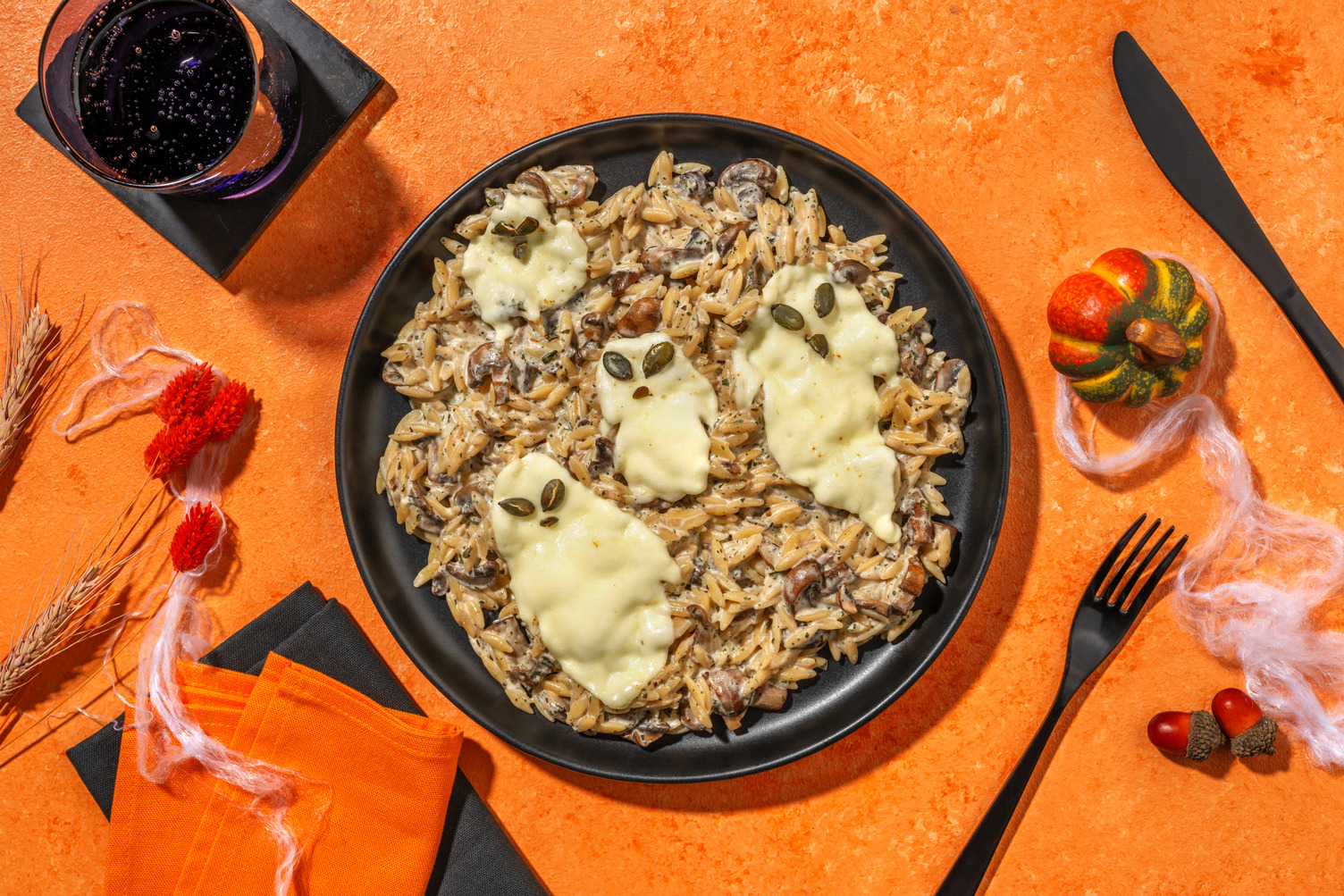 Boouh ! Orzotto hanté aux champignons
