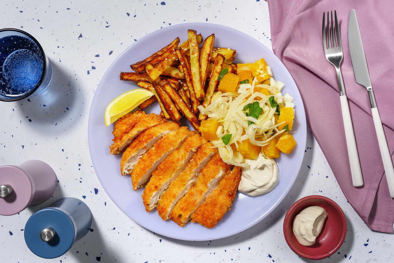 Souvlaki-kryddad och frasig kyckling