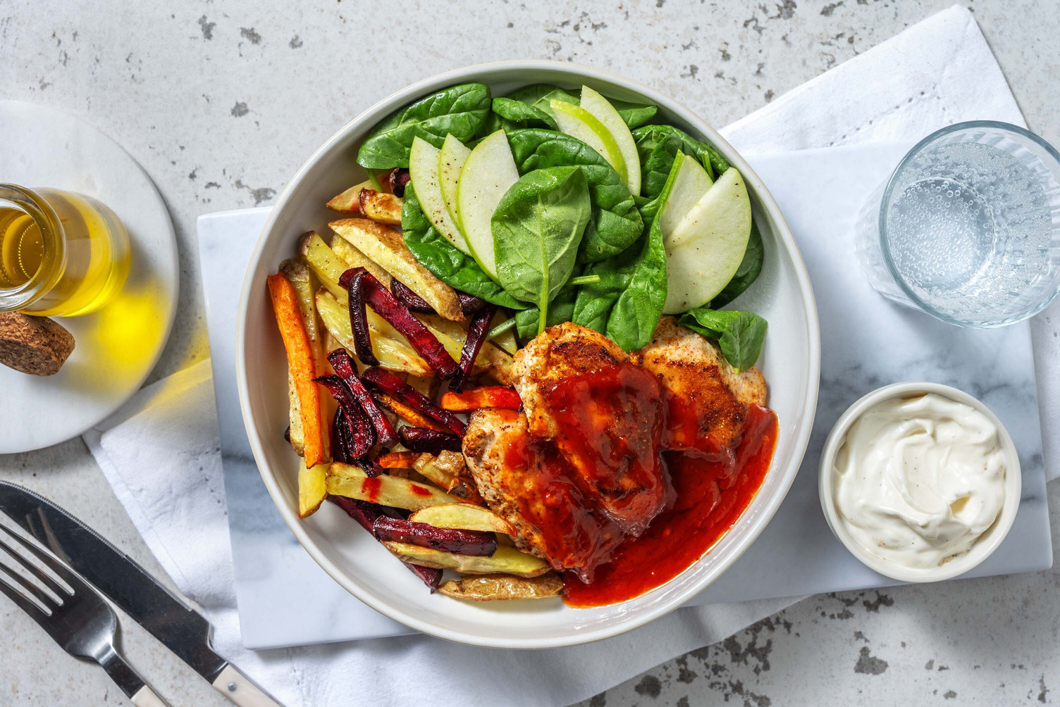 Honey-sriracha glazed chicken